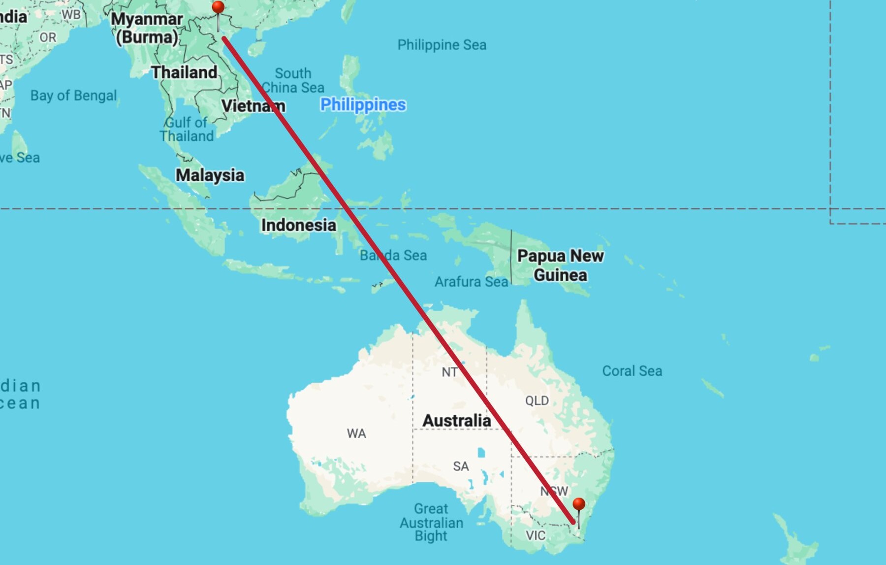 Tuyến bay từ Sân bay Quốc tế Tân Sơn Nhất đến Cảng hàng không Melbourne